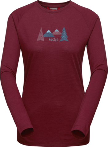 R5 light Merino Shirt long ruby wine