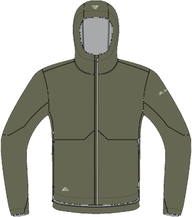 R4 Woven Fleece Hoody Jacket M sage