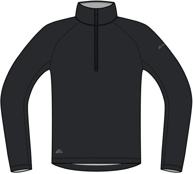 R5 Merino Zip Shirt Long M black