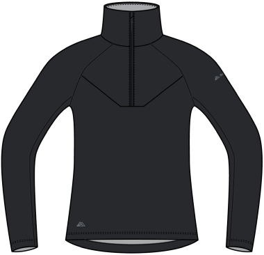 R5 Merino Zip Shirt Long W black