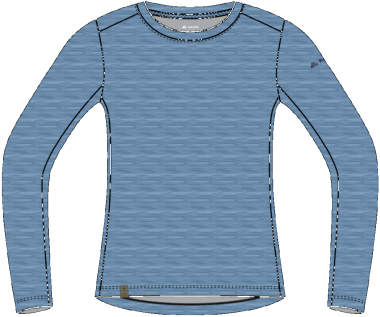 R5 Light Merino Shirt Long  W shadow blue