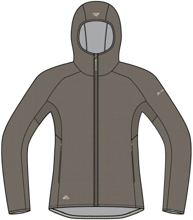 R4 Merino Waffle Hoody Jacket  ash
