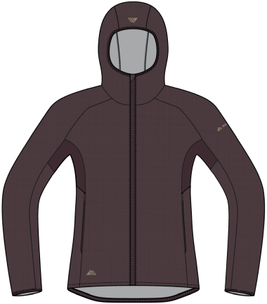 R4 Merino Waffle Hoody Jacket  nightwine